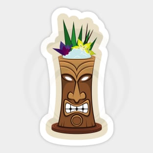 The "Paradise beach"  tiki cocktail Sticker